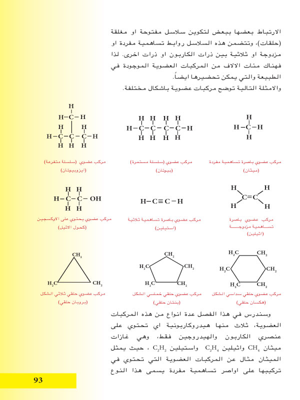5-6: الأواصر التساهمية لذرات الكاربون في المركبات العضوية