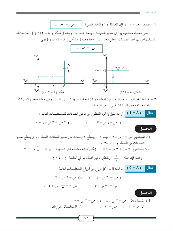 معادلة المستقيم