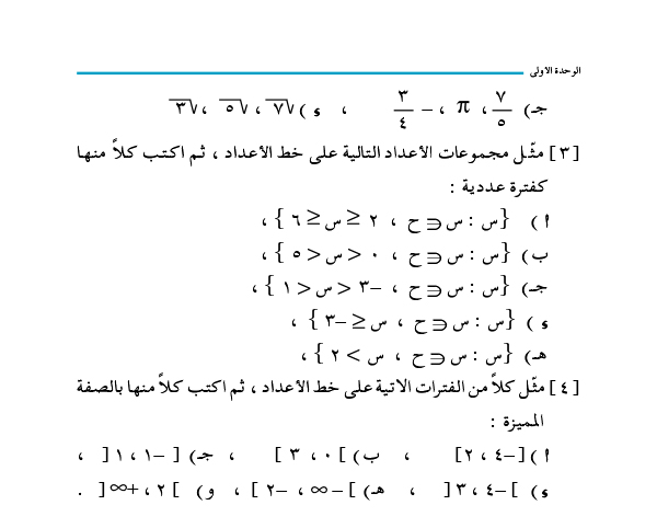 1:6 مجموعة الأعداد الحقيقية