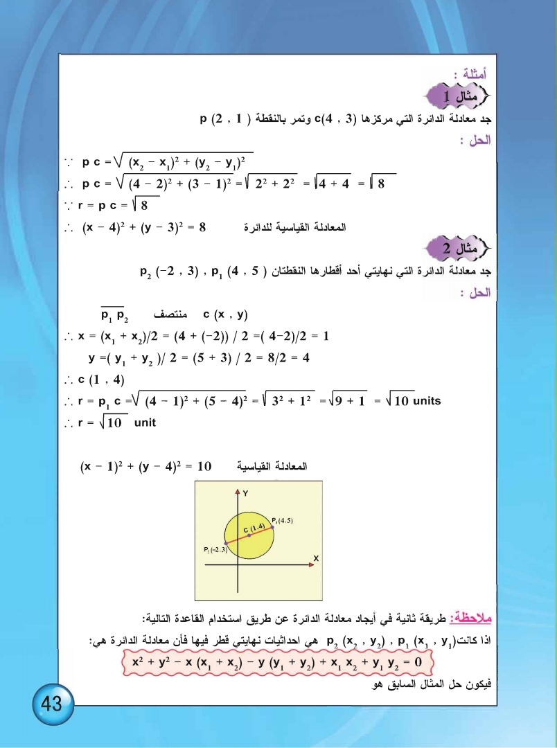 3-1 الدائرة و معادلاتها