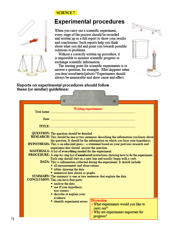 Experimental procedures