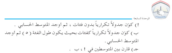 1-7 المتوسط الحسابي