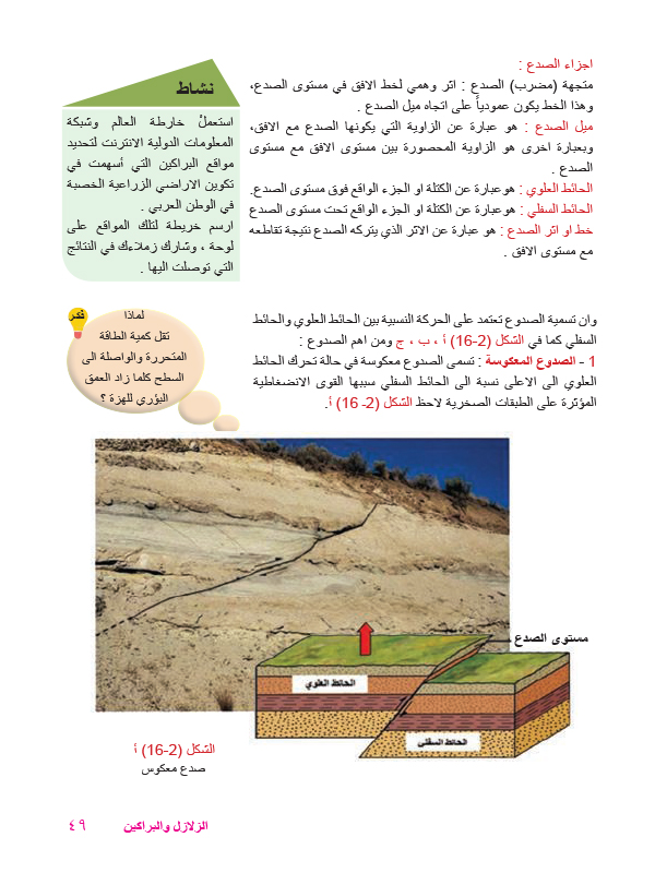 2-4 الزلازل وتكتونية الصفائح ، 5-2 البراكين ، 6-2 الجيولوجيا التركيبية (البنائية)