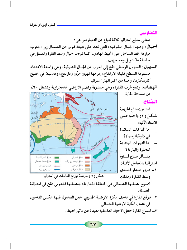 الدرس الرابع : قارة استراليا