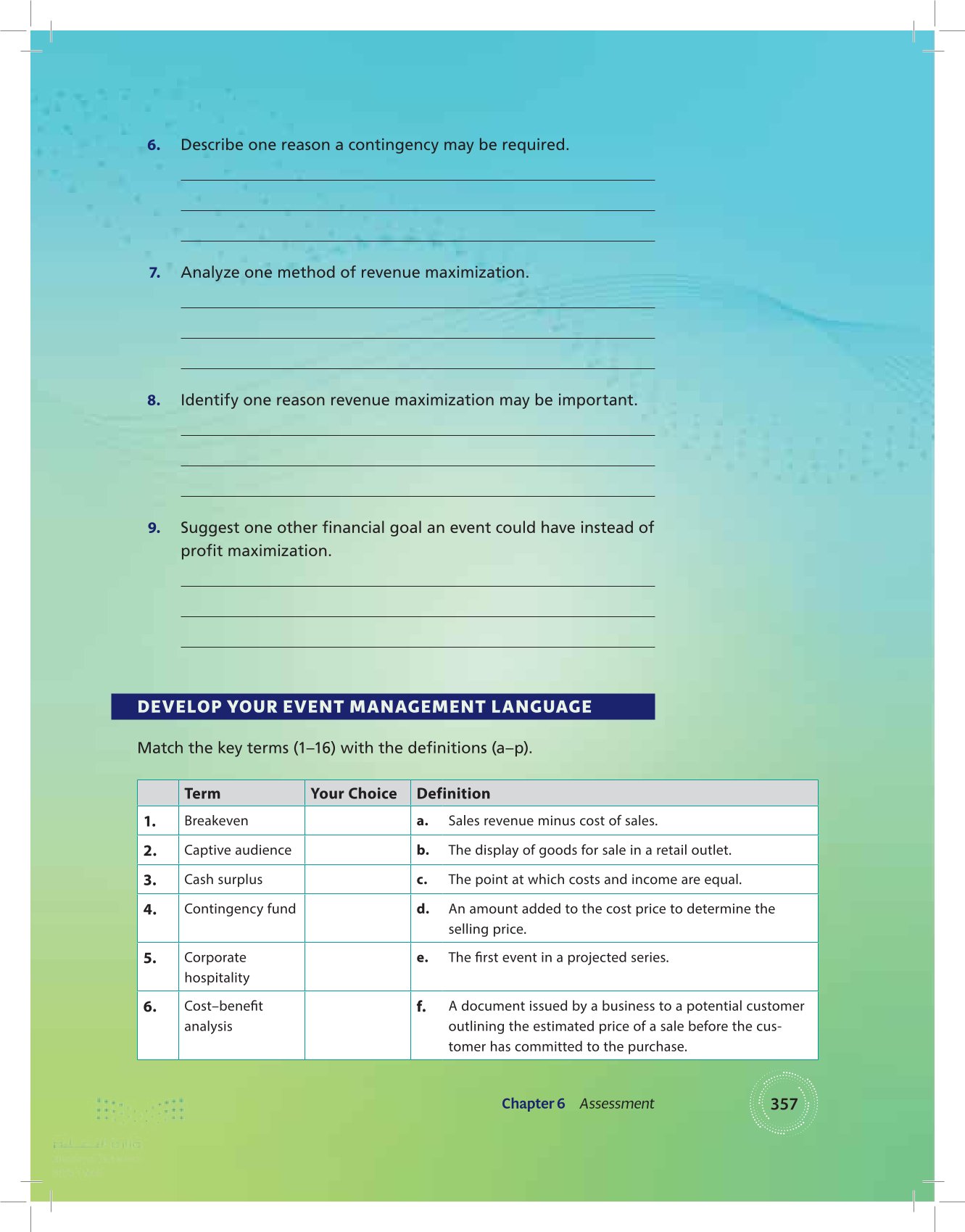 Chapter 6 Assessment