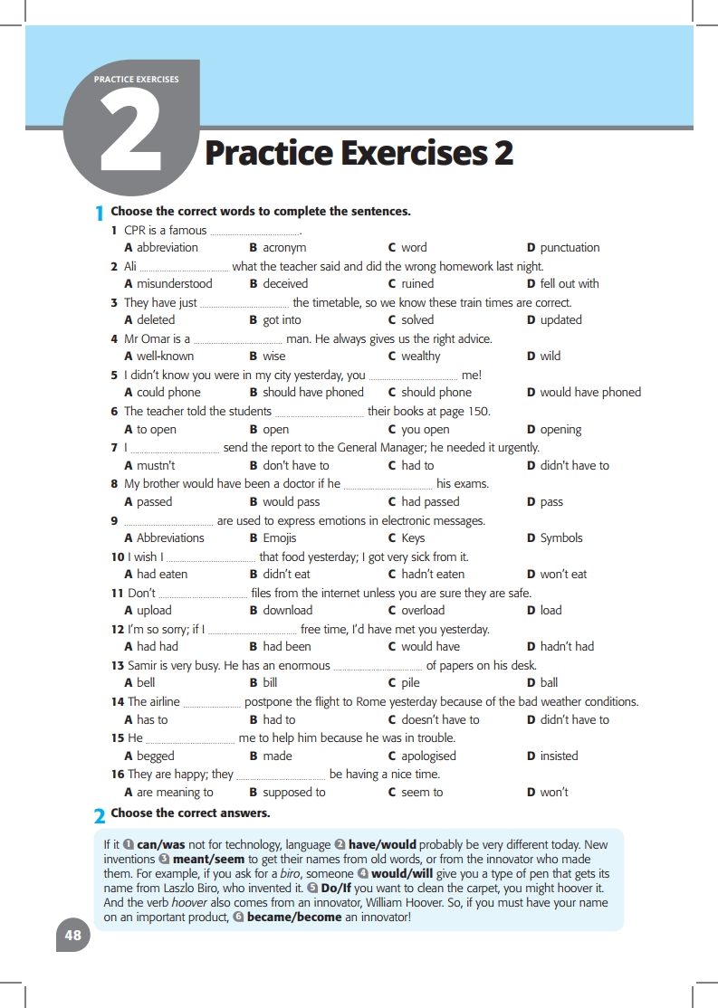 Practice Exercises 2