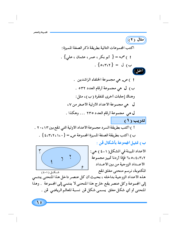 2-1 طرق كتابة المجموعة وتمثيلها