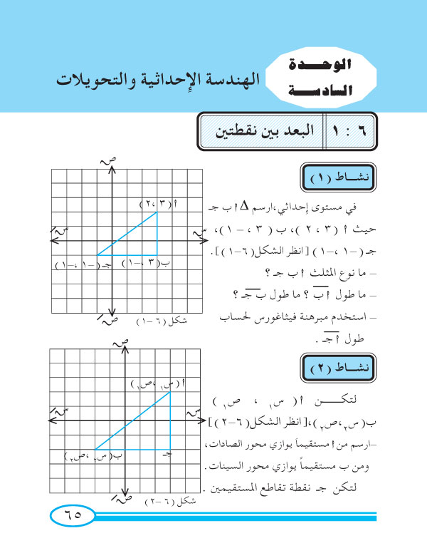 1-6 البعد بين نقطتين