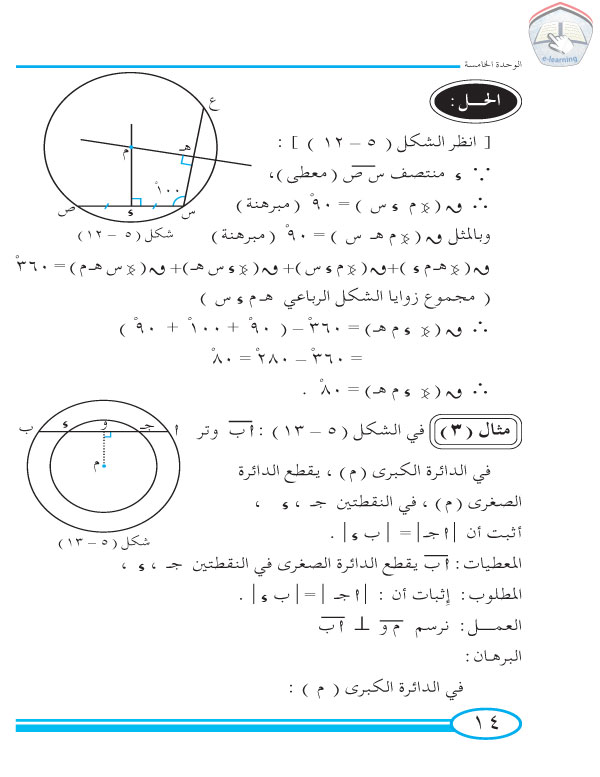 2-5 العمود النازل من مركز الدائرة على الوتر