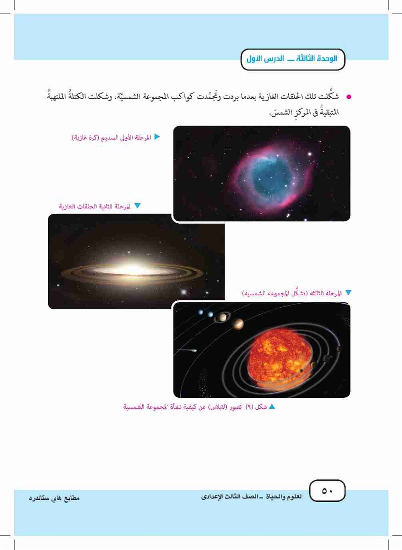 الدرس الأول: الكون والنظام الشمسي