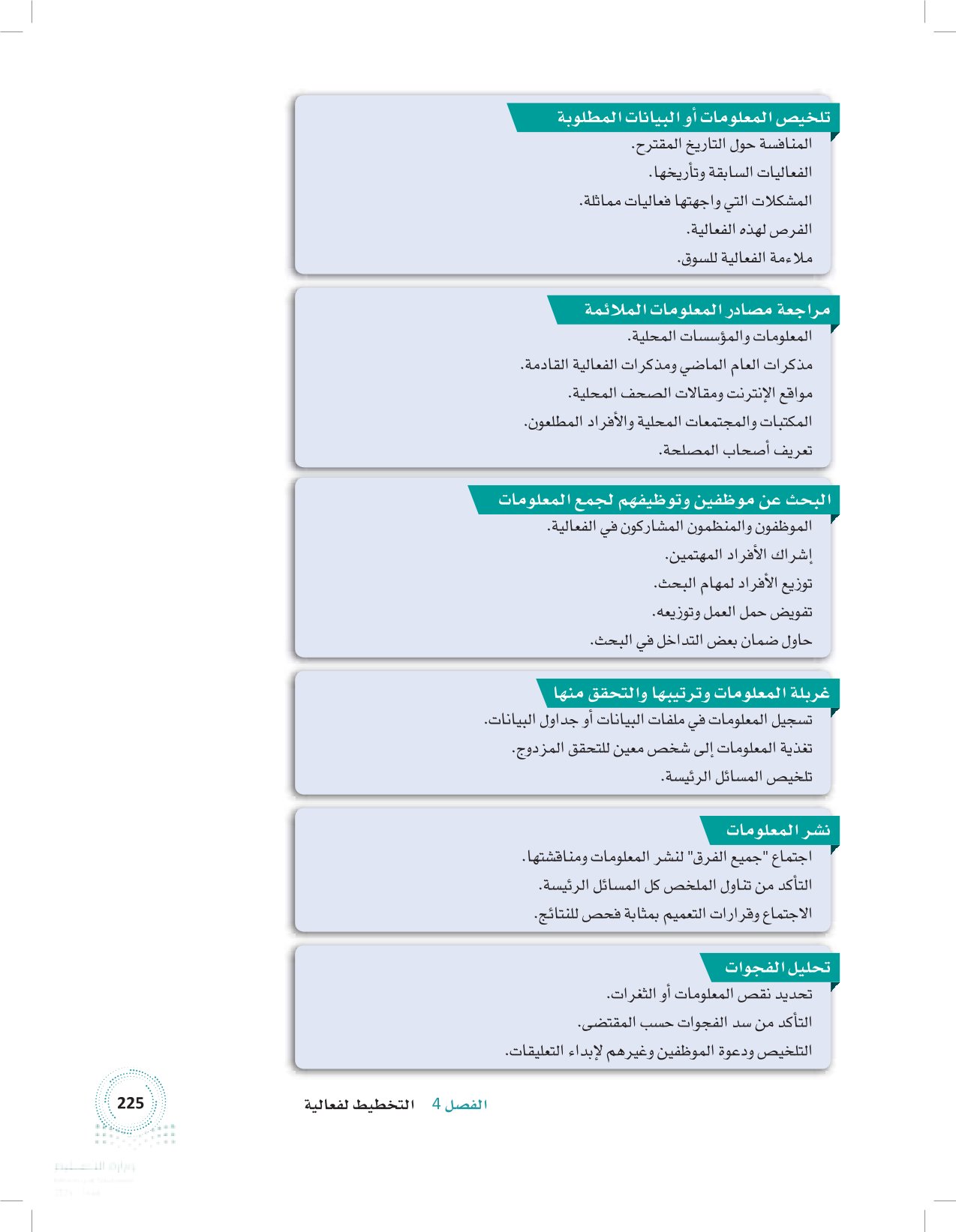 4.4 جمع المعلومات والبحث البيئي