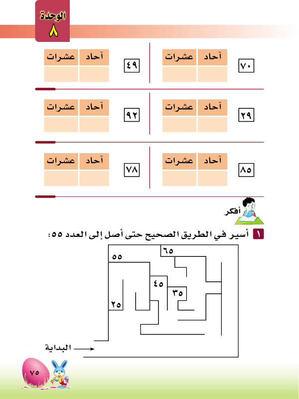 3-8 الأعداد ضمن 100