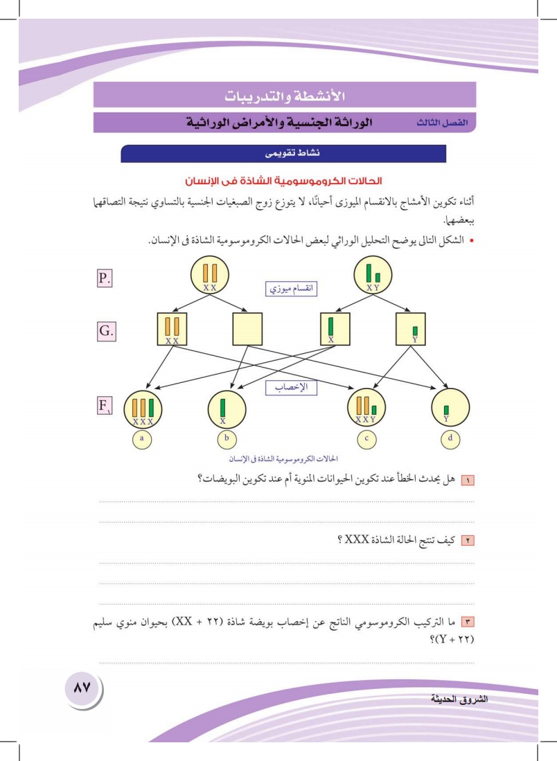 الفصل الثالث: الوراثة الجنسية والأمراض الوراثية