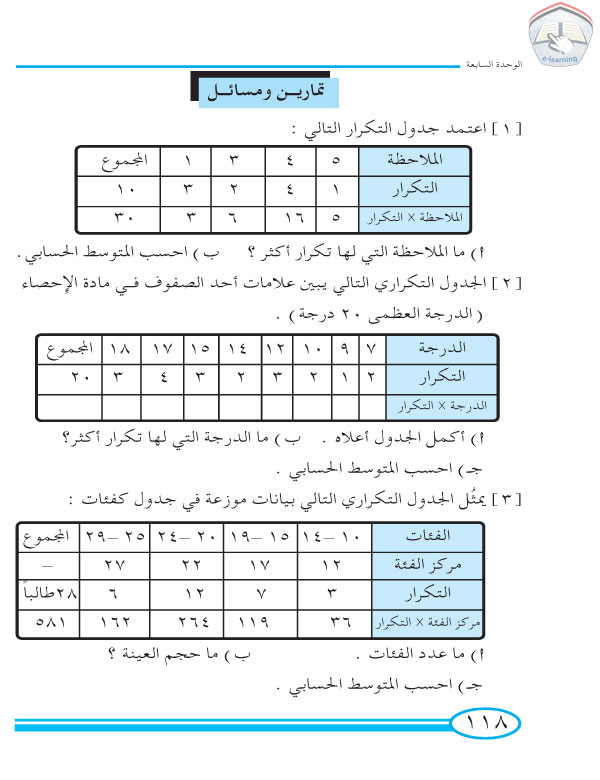 1-7 المتوسط الحسابي