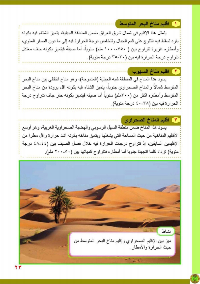 الدرس2: المناخ والنبات الطبيعي