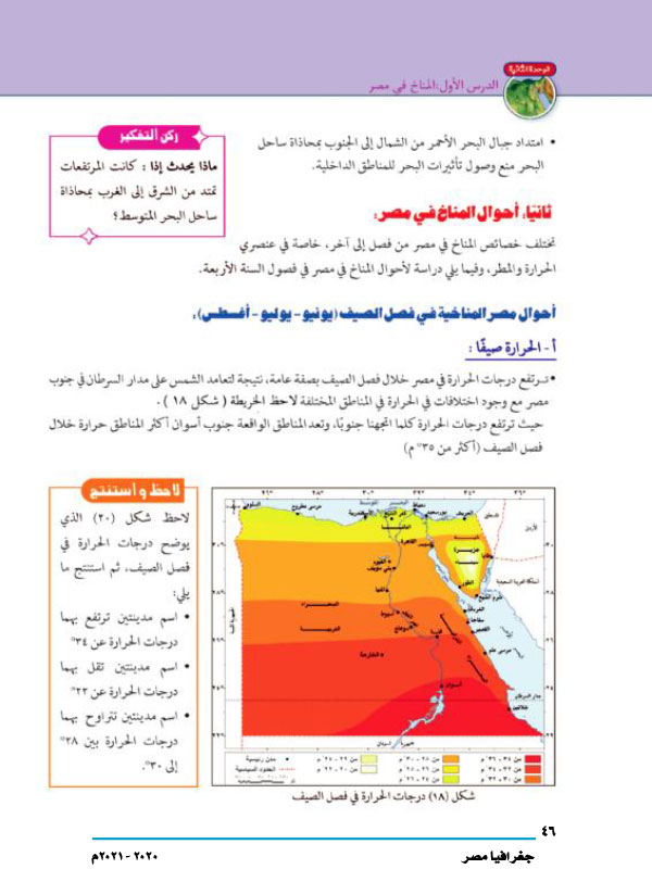 الدرس الأول: المناخ في مصر