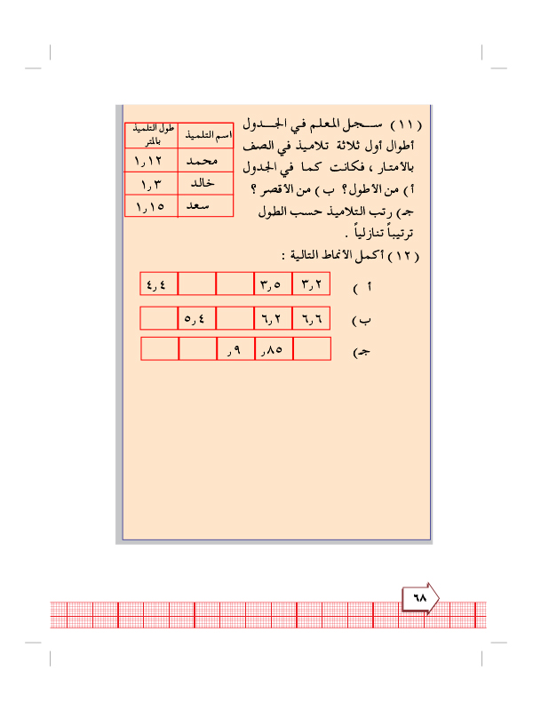 6:2 مقارنة وترتيب الكسور العشرية