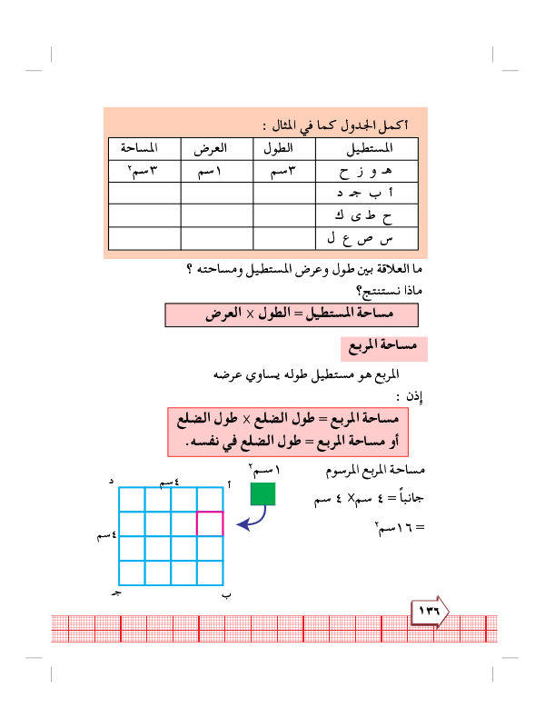 8:4 مساحة المستطيل والمربع