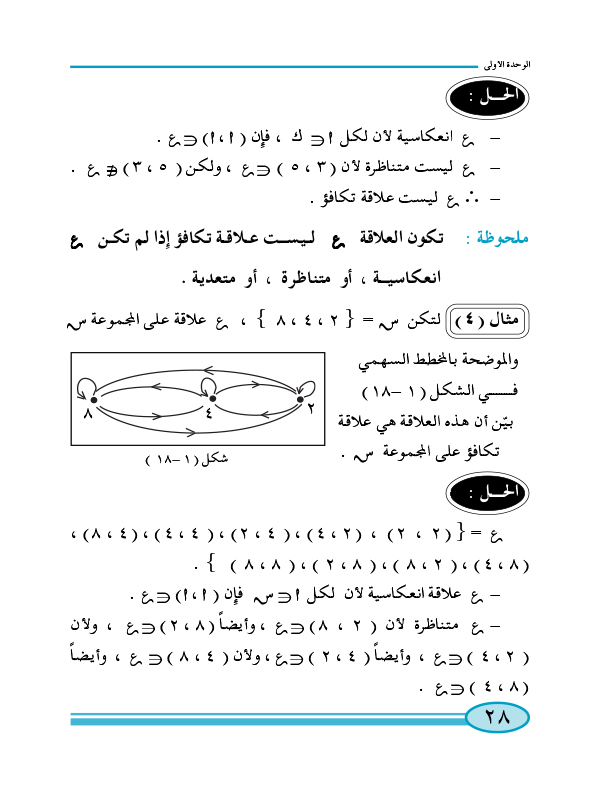 1:4 علاقة التكافؤ