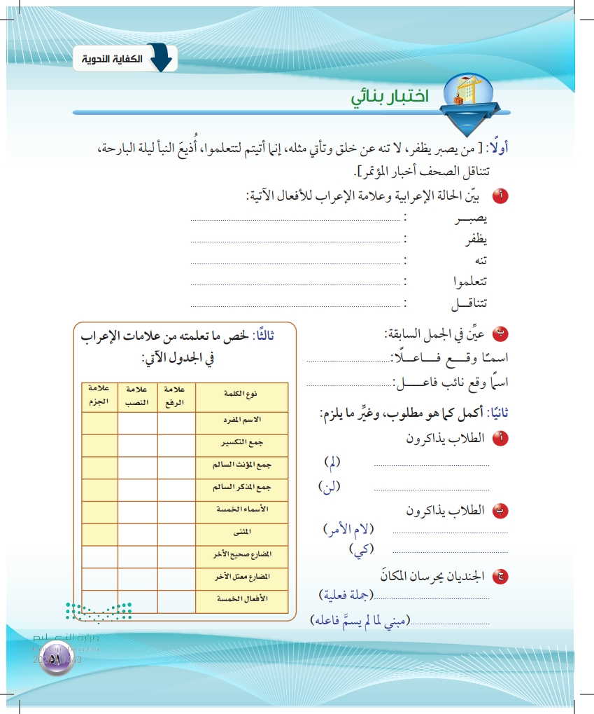 اختر كل اسم فاعل مما يلي