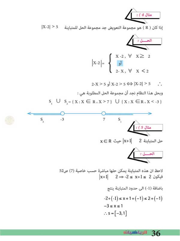 2-5: حل المتباينة المتراجحة من الدرجة الأولى في متغير واحد