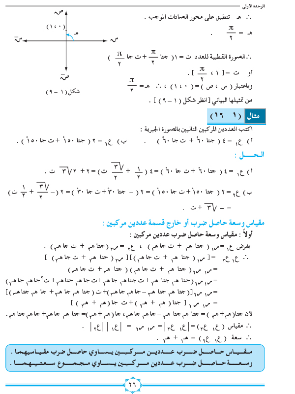 1-4 الصورة القطبية للعدد المركب