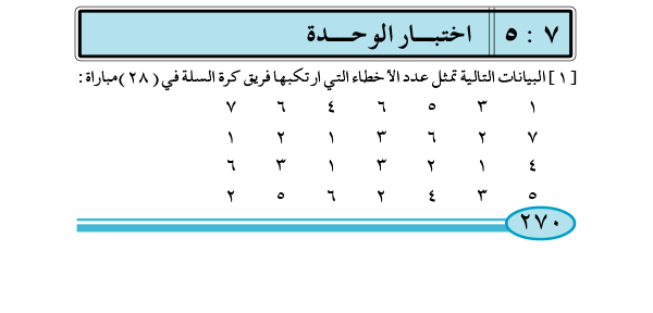 5-7 اختبار الوحدة