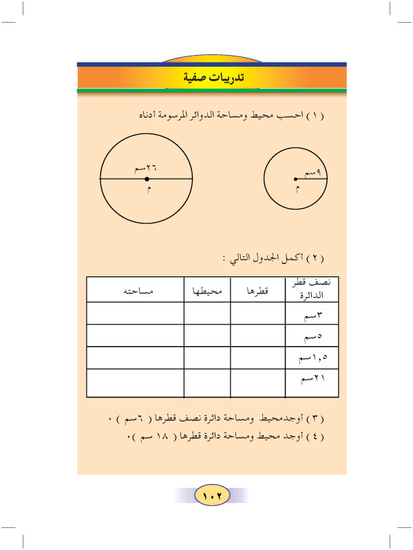 3:7 محيط ومساحة الدائرة