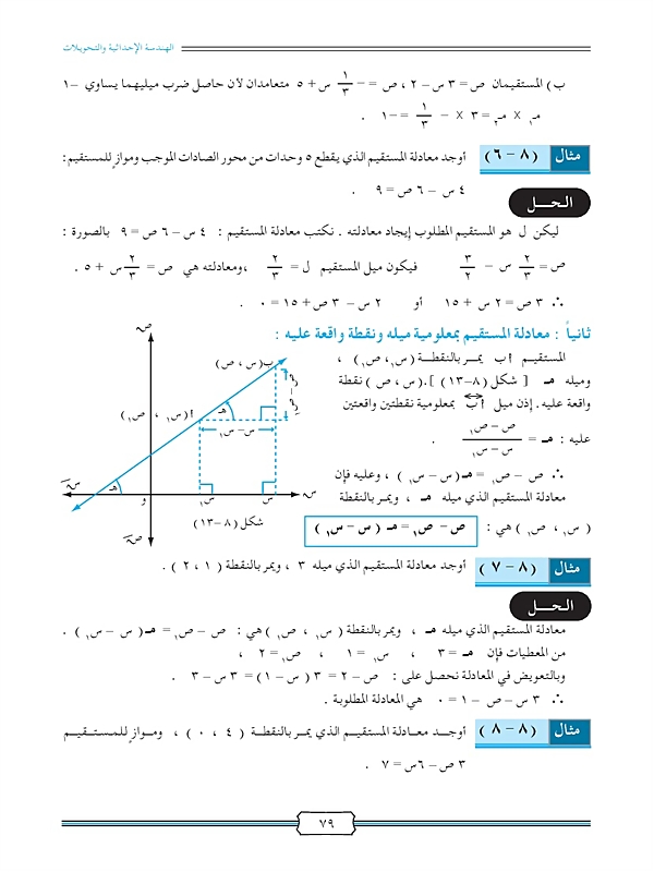 معادلة المستقيم