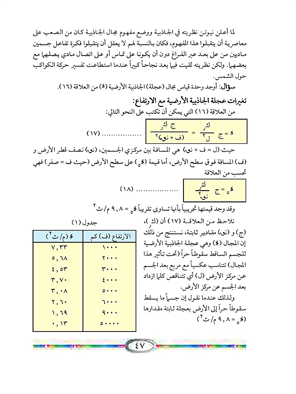 قانون نيوتن العام في الجاذبية