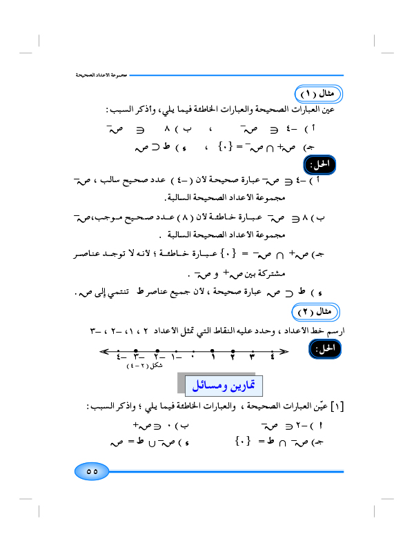 2-2 مجموعة الأعداد الصحيحة