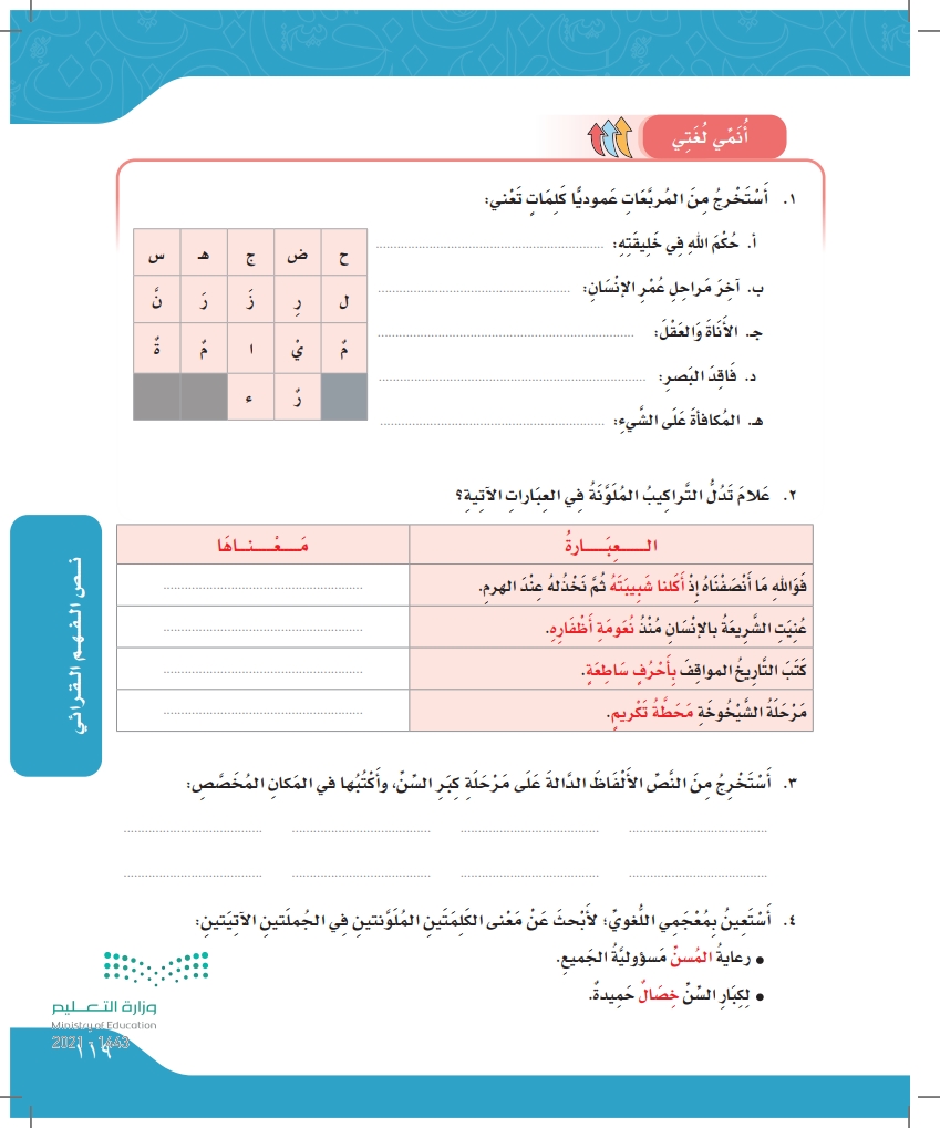 أرتب المراحل العمرية لرحلة الإنسان