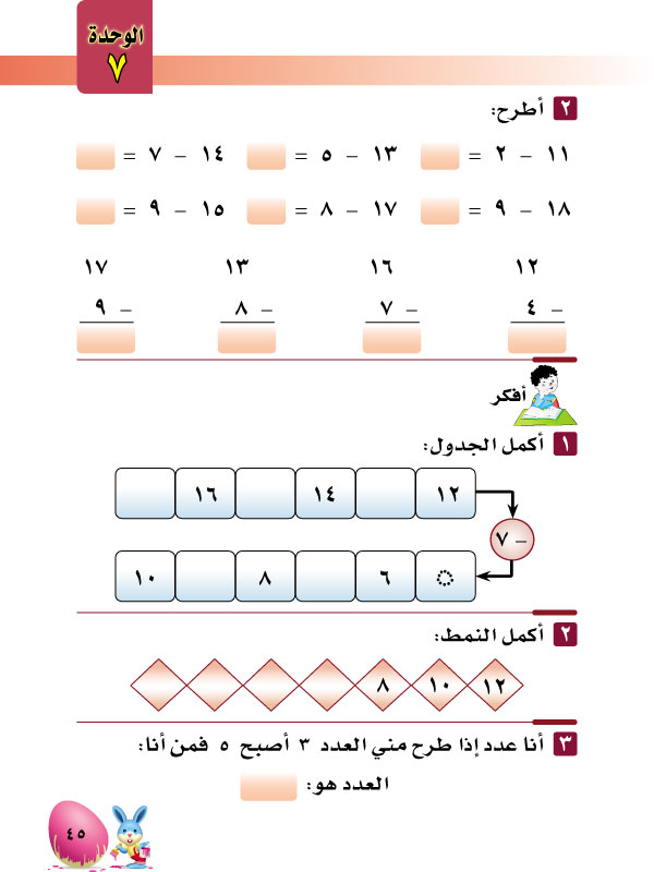 4-7 الطرح ضمن العدد 20