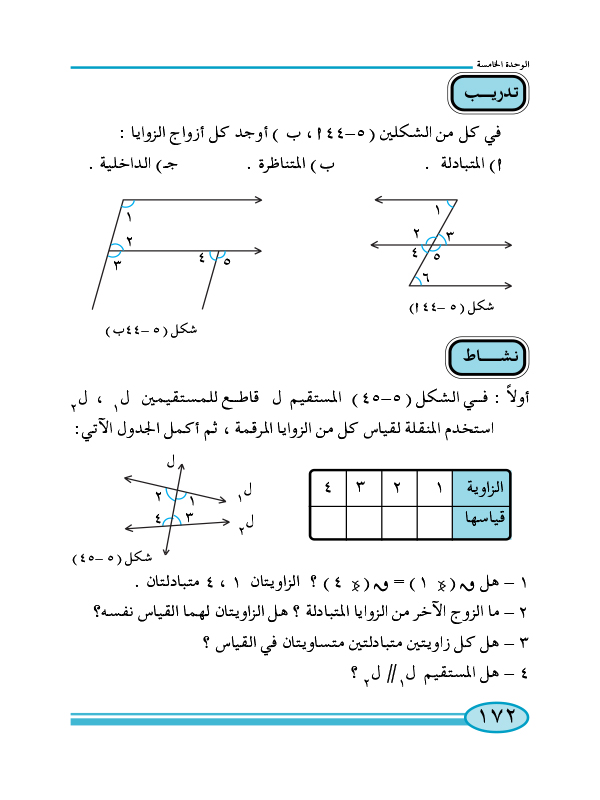 4-5 المستقيمات المتوازية