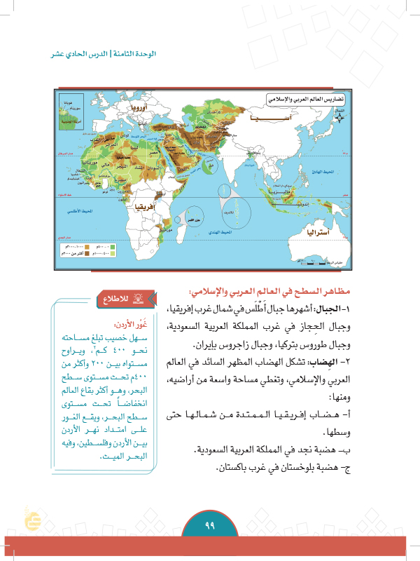 من خصائص الموقع الجغرافي للمملكة العربية السعودية تحيط بها ثماني دول عربية