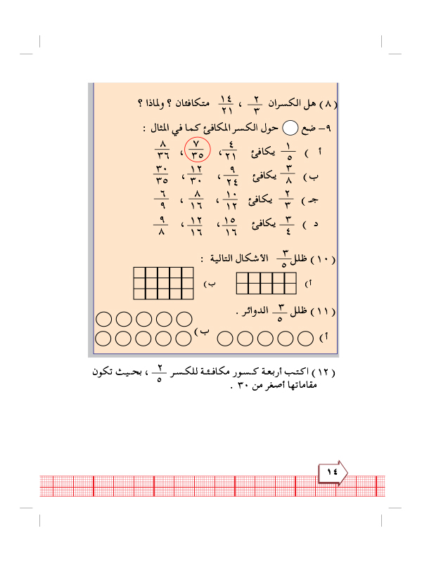 5:2 الكسور المتكافئة